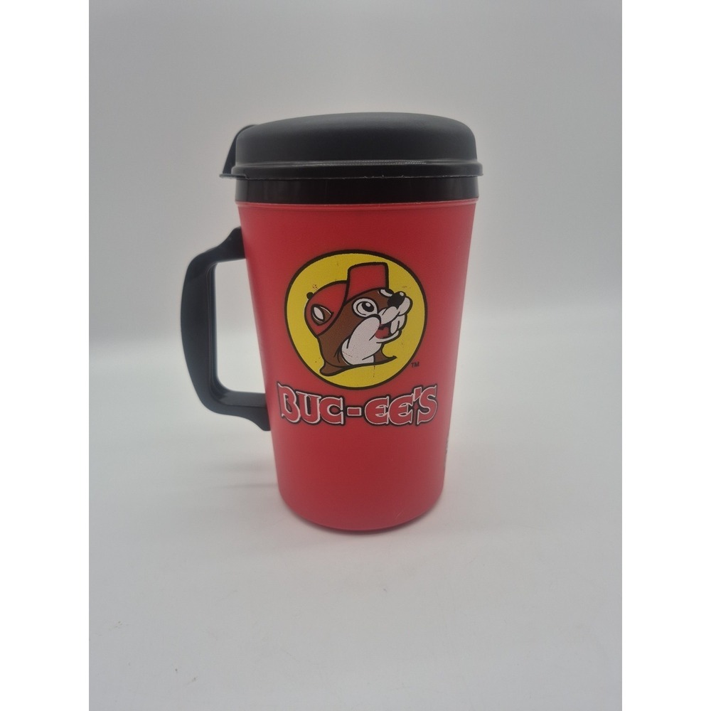 Buc-ee's Thermo-Serv 34 oz Red Travel Mug Bucees Beaver Insulated Refillable Cup